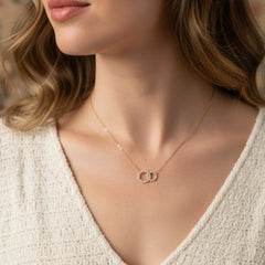 CUBIC ZIRCONIA INTERLOCKING PROMISE NECKLACE