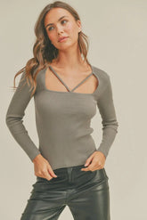 KNITTED LONG SLEEVE TOP