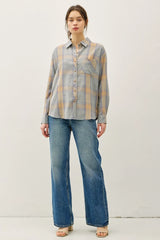 CLASSIC COTTON FADED PLAID SHIRT