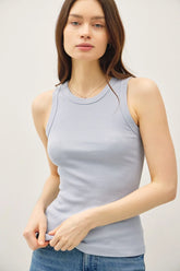 DYED ROUND NECK TANK TOP