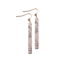 WHITE MARBLE EARRINGS