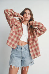PLAID LONG SLEEVE SHIRT JACKET