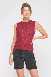 SLEEVELESS CROCHET SWEATER VEST