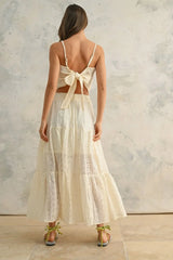 CROCHET LACE FABRIC TUBE HANDKERCHIFE TOP