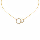 CUBIC ZIRCONIA INTERLOCKING PROMISE NECKLACE