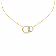 CUBIC ZIRCONIA INTERLOCKING PROMISE NECKLACE