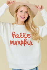 HELLO PUMPKIN CREW NECK SWEATER