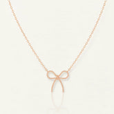 DAINTY ROSE GOLD BOW NECKLACE