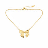 DAINTY GOLD DIPPED BOW NECKLACE