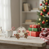 FESTIVE GINGERBREAD MAN & PEPPERMINT DANGLE EARRINGS