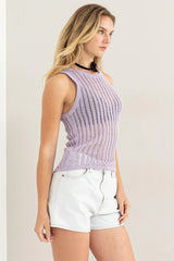 OPEN KNIT SWEATER TANK TOP