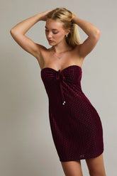 STRAPLESS VELVET MINI DRESS