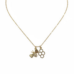 HIVE RULES GOLD BEE NECKLACE