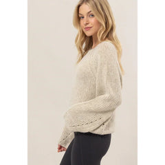 MELANGE KNIT SWEATER PULLOVER