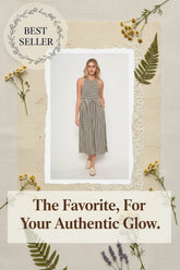 DRA RENZO MUSCLE TANK STRIPE MIDI DRESS