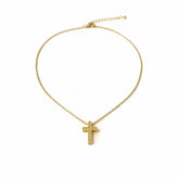 GOLD DAINTY FREE SPIRIT CROSS NECKLACE