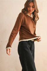 LONG SLEEVE LOOKS LATERED KNITTED TOP