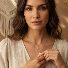 BOHO GOLD LAYERED CHARM NECKLACE