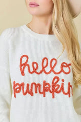 HELLO PUMPKIN CREW NECK SWEATER