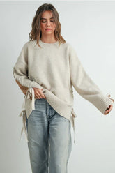 CREW NECK LONG SLEEVE PULLOVER SWEATER