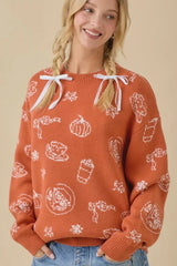 PUMPKIN SPICE PRINTED SWEATER