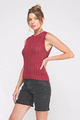 SLEEVELESS CROCHET SWEATER VEST