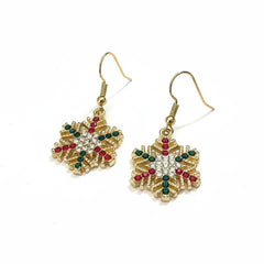 FESTIVE RHINESTONE SNOWFLAKE EARRINGS