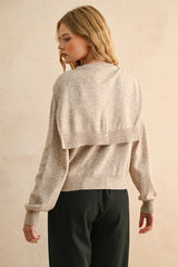 SHOULDER DETAIL ROUND NECK SWEATER