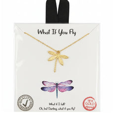 FLY DRAGONFLY GOLD NECKLACE