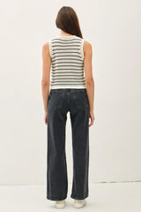 CHUNKY KNIT STRIPED SWEATER TANK