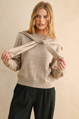 SHOULDER DETAIL ROUND NECK SWEATER