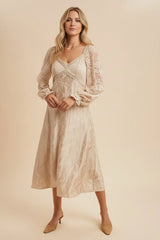 LACE JACQUARD MAXI DRESS