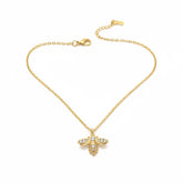 18K GOLD BEE ZIRCONIA NECKLACE