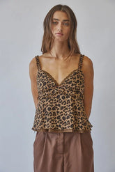 LACE RUFFLE CAMI TANK TOP