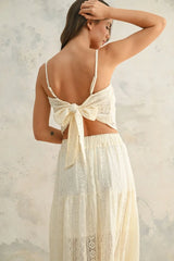 CROCHET LACE FABRIC TUBE HANDKERCHIFE TOP