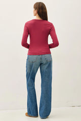 BASIC SCOOP NECK LONG SLEEVE TOP
