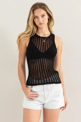 OPEN KNIT SWEATER TANK TOP