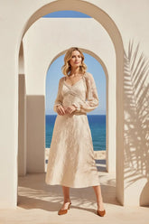 LACE JACQUARD MAXI DRESS