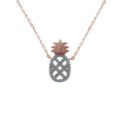 DAINTY TURQUOISE PINEAPPLE NECKLACE