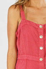 TENCEL BUTTON UP SLEEVELESS MIDI DRESS