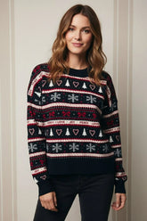 ROUND NECK GRAPHIC CHRISTMAS SWEATER