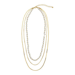 BOHEMIAN PEARL GOLD LAYERING NECKLACE