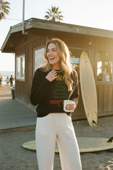 SPARKLE CHRISTMAS TREE PATCH SOLID SWEATER