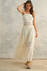 CROCHET LACE FABRIC TUBE HANDKERCHIFE TOP