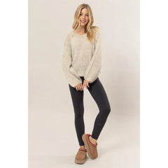 MELANGE KNIT SWEATER PULLOVER