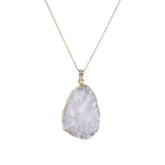 WHITE QUARTZ GENUINE STONE NECKLACE
