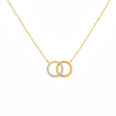 DAINTY INTERLOCKING RINGS GOLD NECKLACE