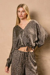 SMOKE AND SAND SURPLICE TOP