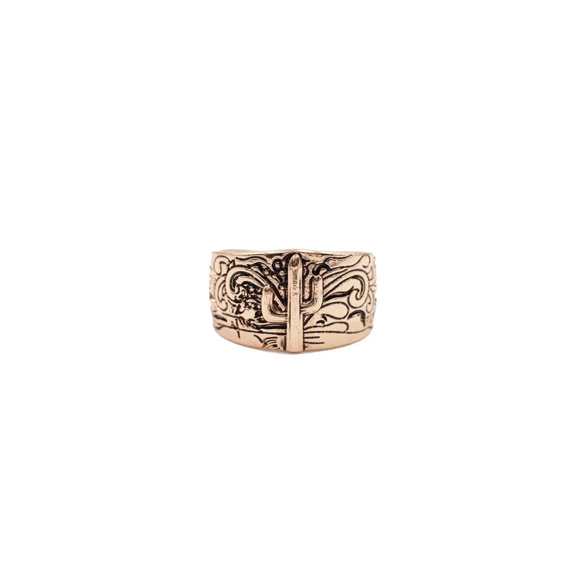 GOLD STAMPED CACTUS RING