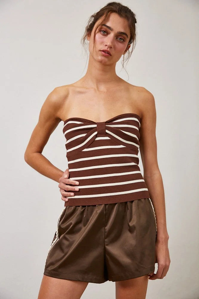 STRIPED REMOVABLE STRAP TUBE TANK TOP